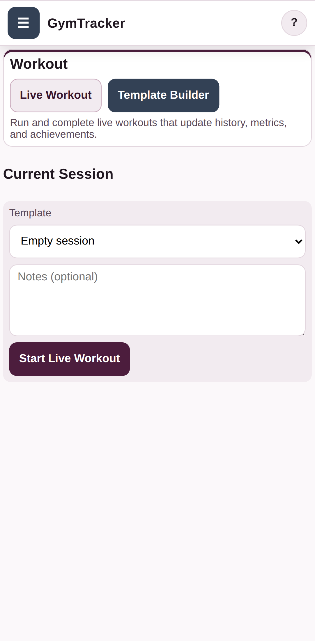 Open the Workout tab