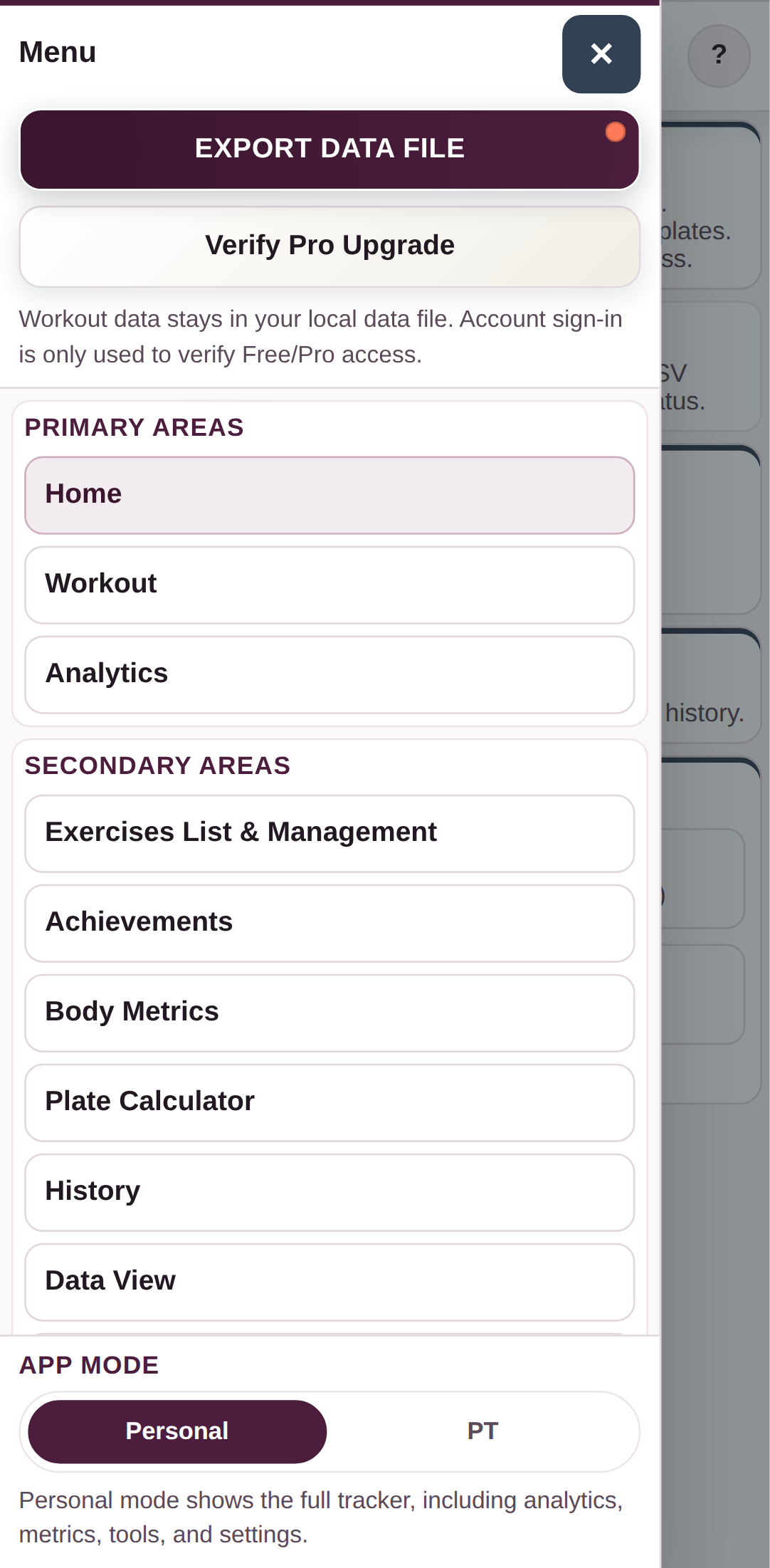 Switch back to Personal mode