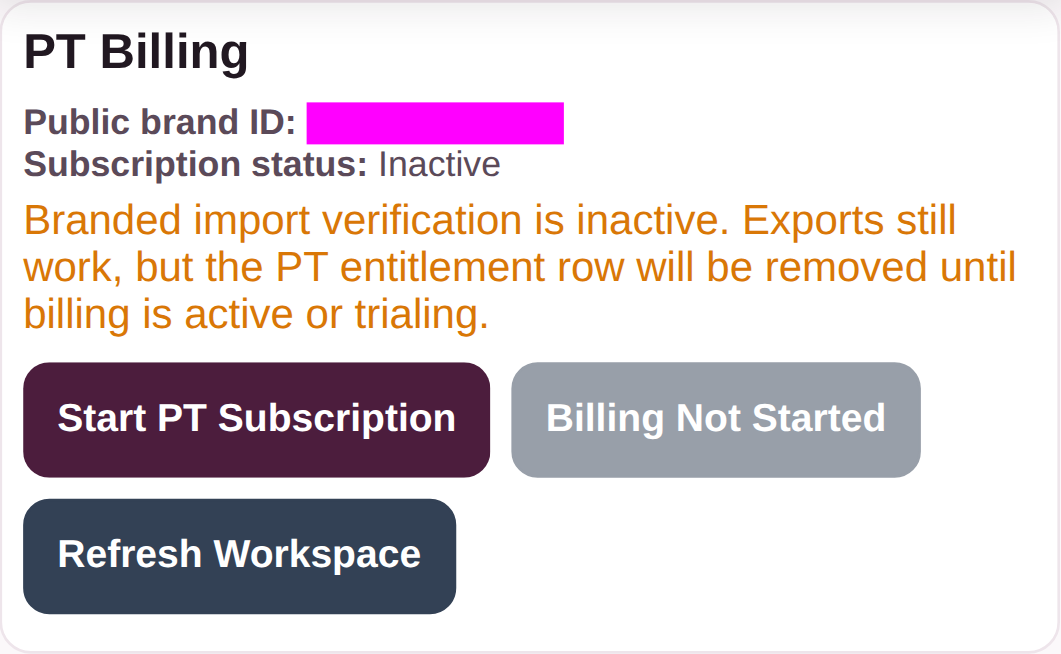 Enable your PT workspace