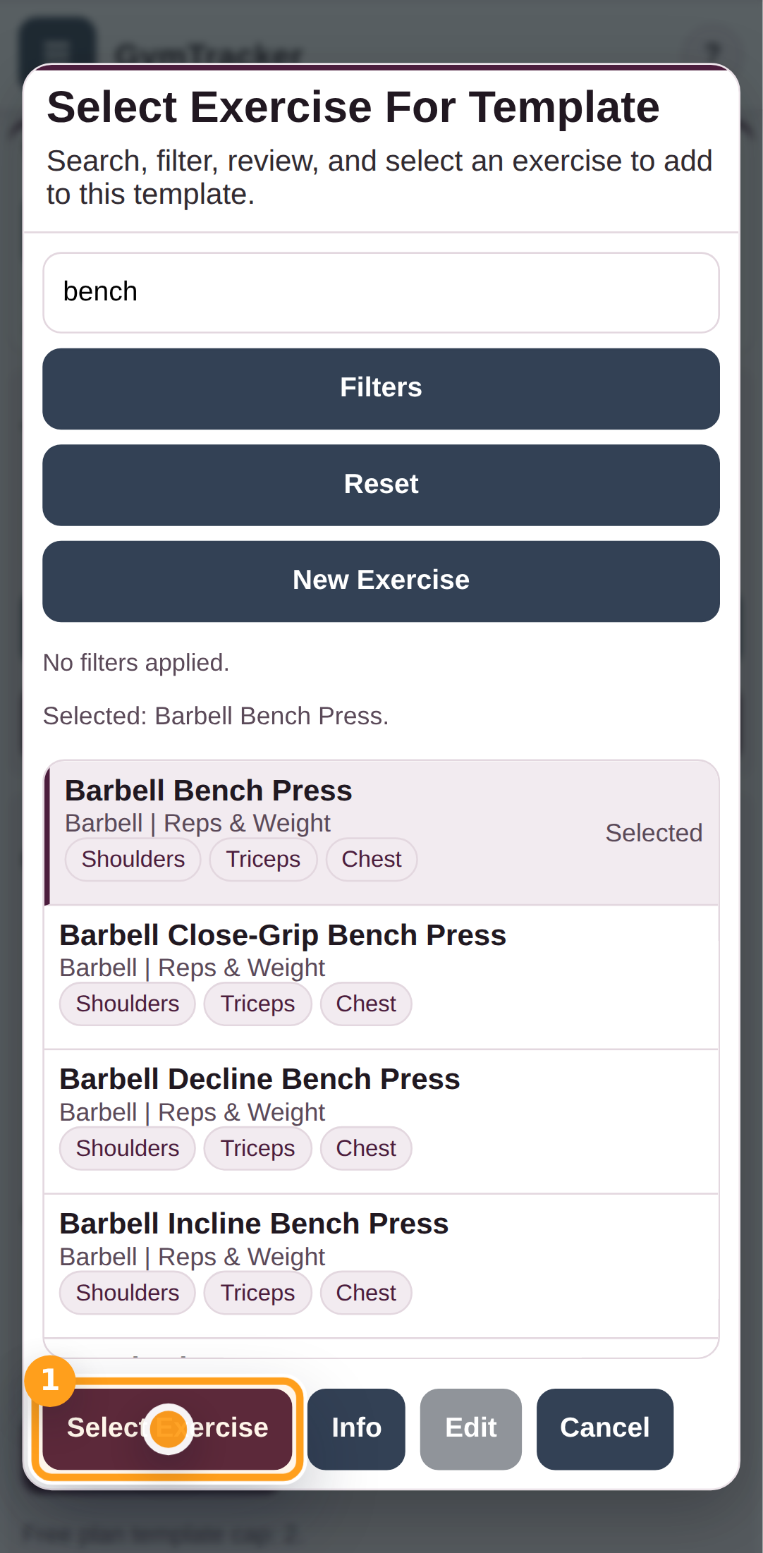 Confirm the template exercise