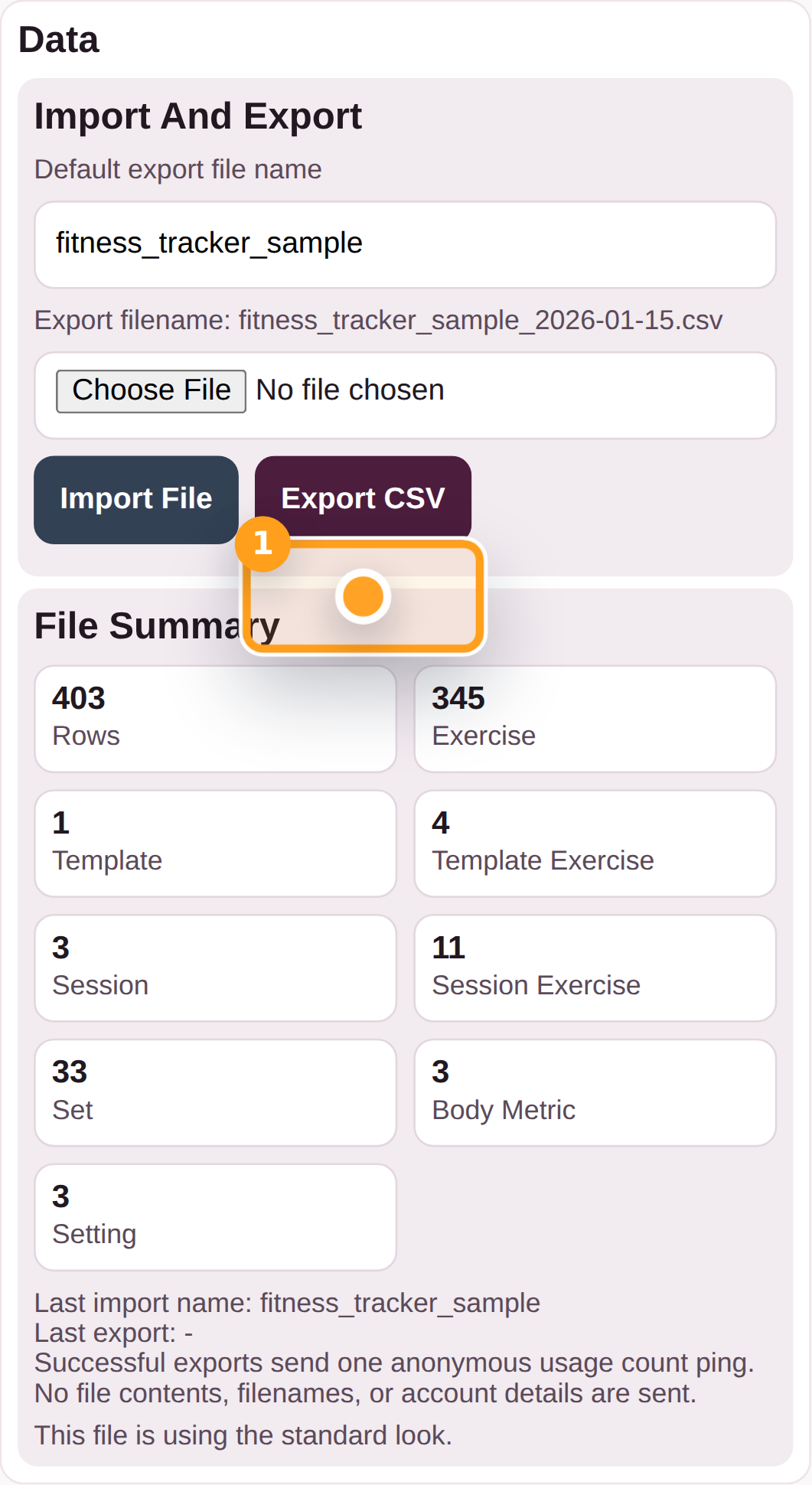 Choose Export CSV
