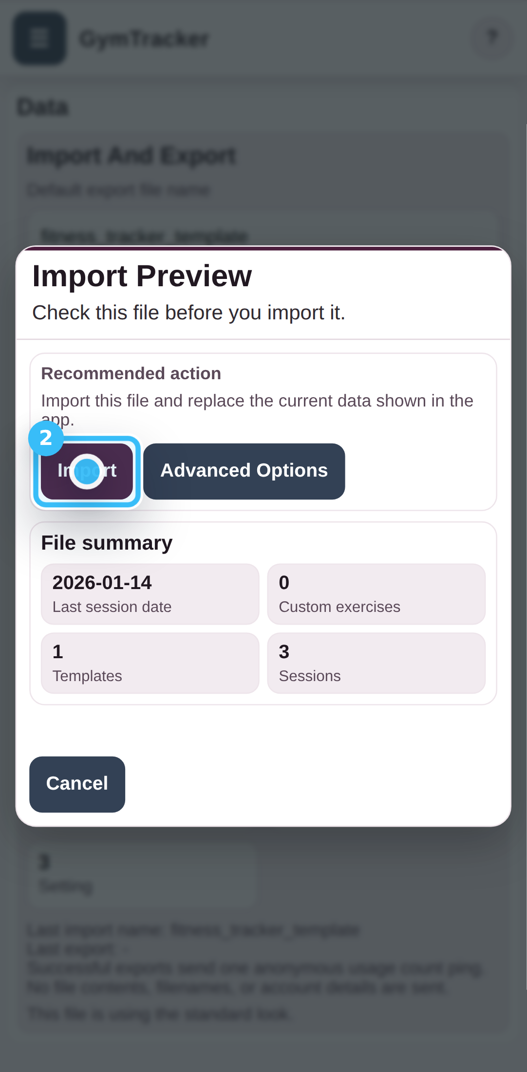Review the import preview