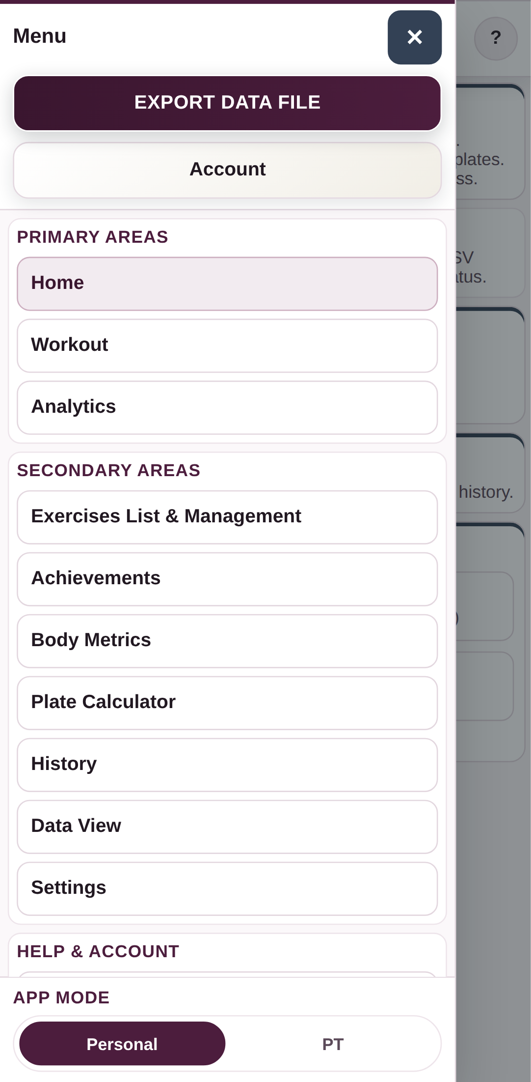 Check the Personal layout again