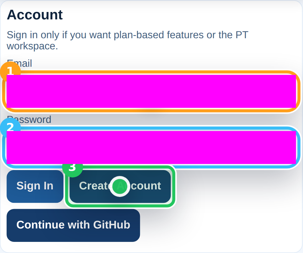 Create your PT account