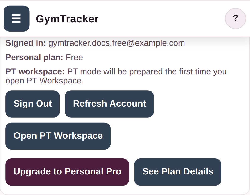 Review the current Personal plan